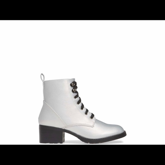 Silver Lace Up Boot - Picture 7 of 8